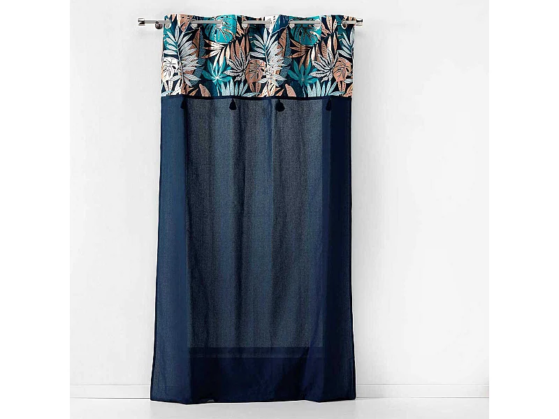 Rideau à Œillets Imprimé "Alianor" 140x240cm Bleu