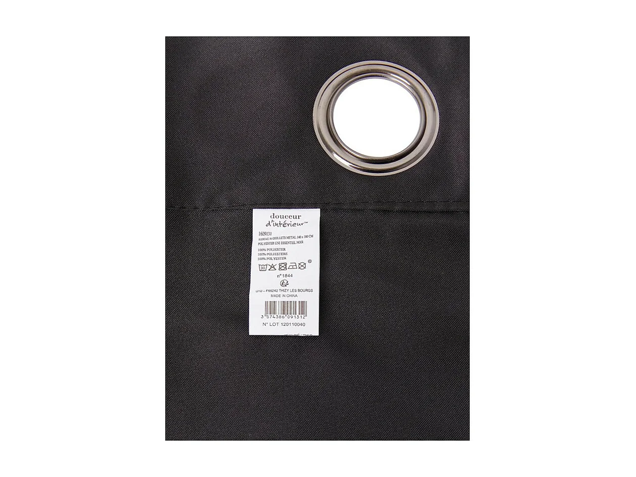 Rideau à Oeillets "Essentiel" 140x180cm Noir
