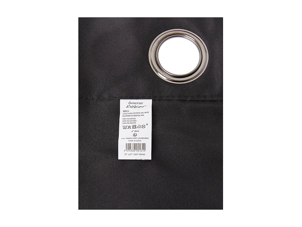 Rideau à Oeillets "Essentiel" 140x180cm Noir