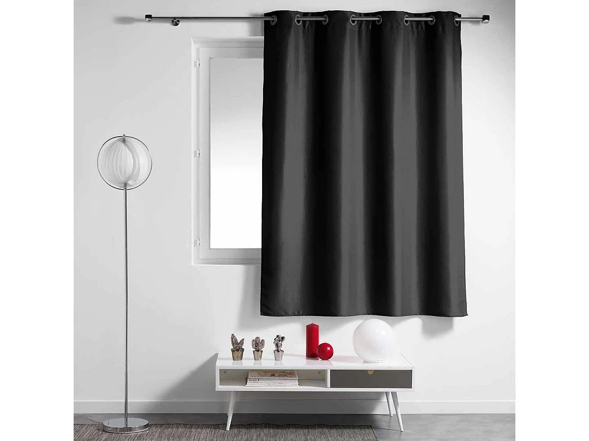 Rideau à Oeillets "Essentiel" 140x180cm Noir