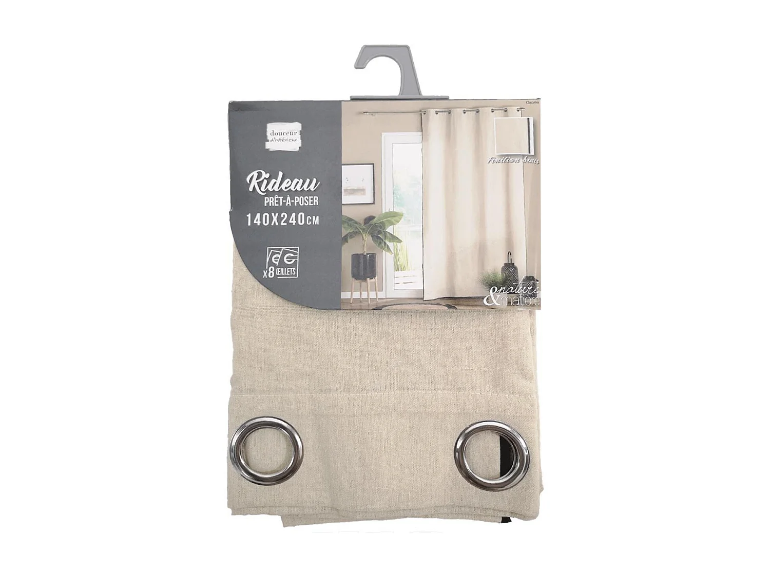 Halbverdunkelungsvorhang mit Ösen aus Polybaumwolle