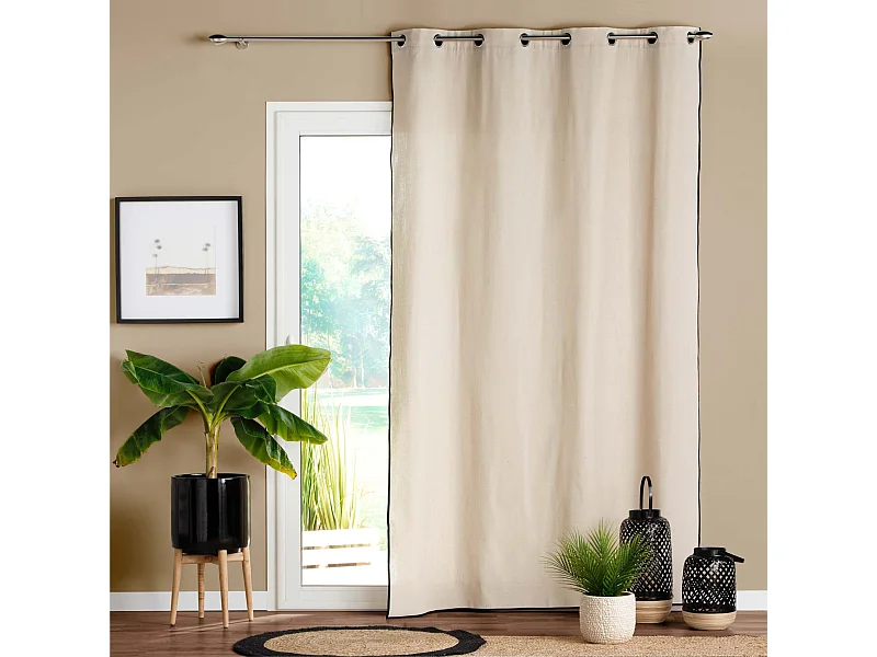 Rideau à Œillets Uni "Capria" 140x240cm Naturel