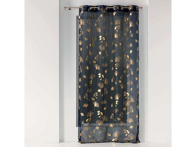 Rideau Voilage à Œillets "Bloomy" 140x240cm Bleu