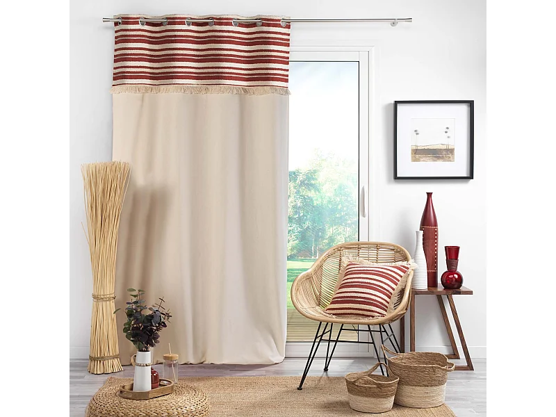 Cortina superior tejida y con flecos 140 x 240 cm