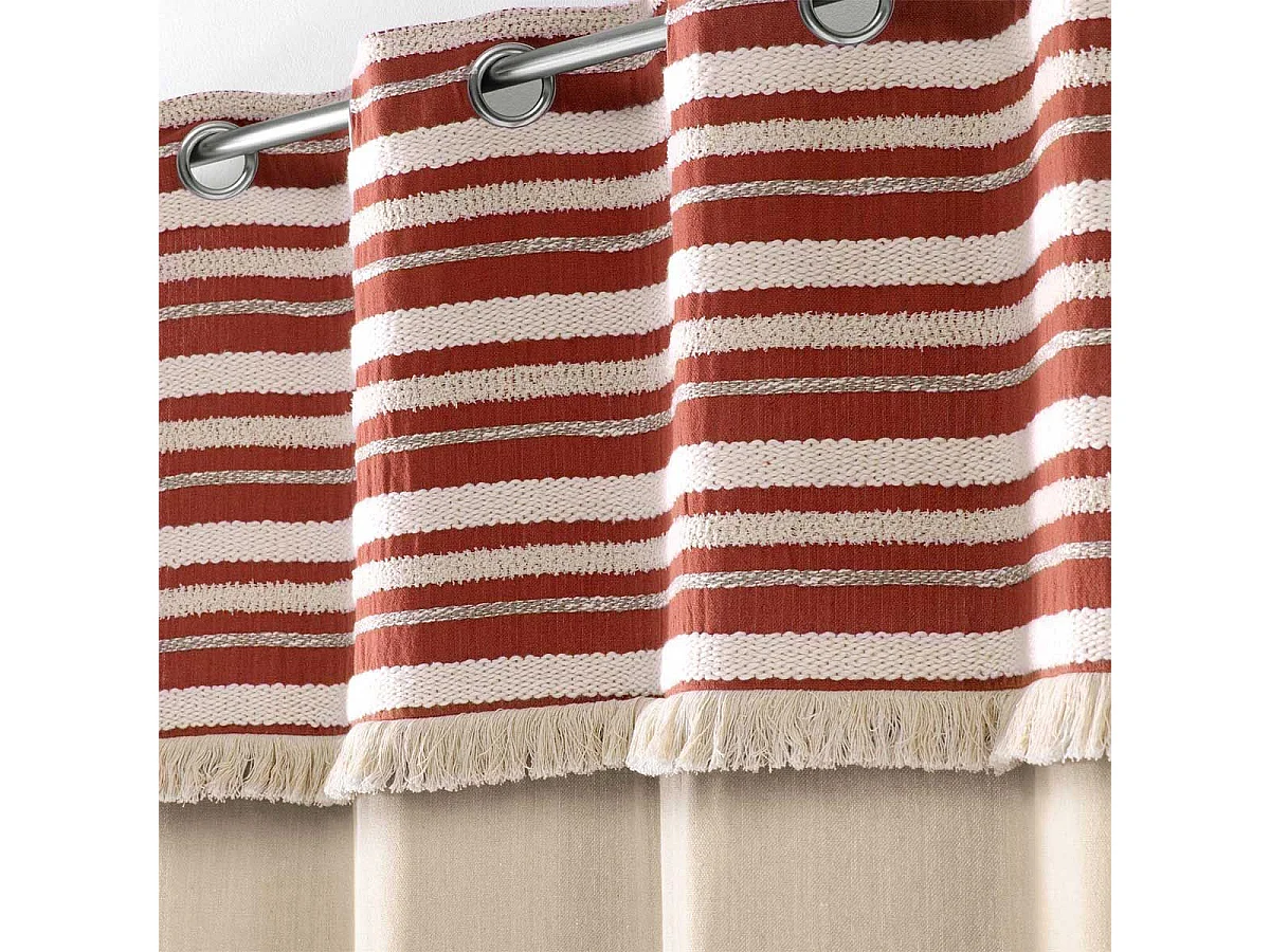 Rideau à Œillets Tissé "Atlas" 140x240cm Terracotta