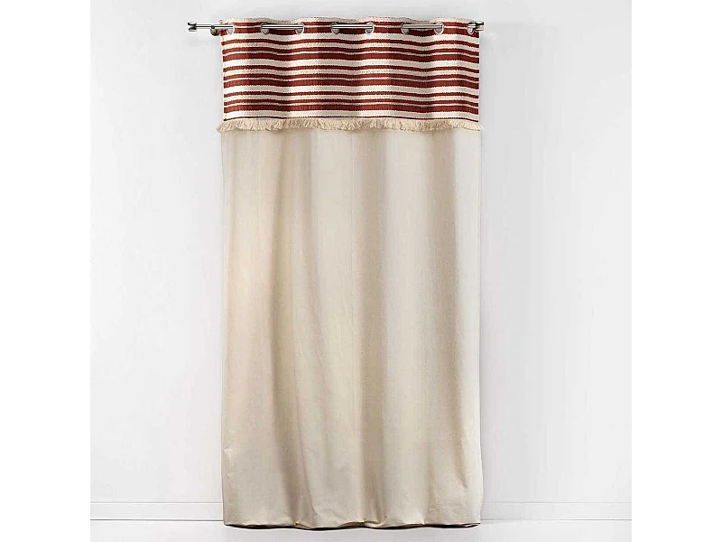 Rideau à Œillets Tissé "Atlas" 140x240cm Terracotta