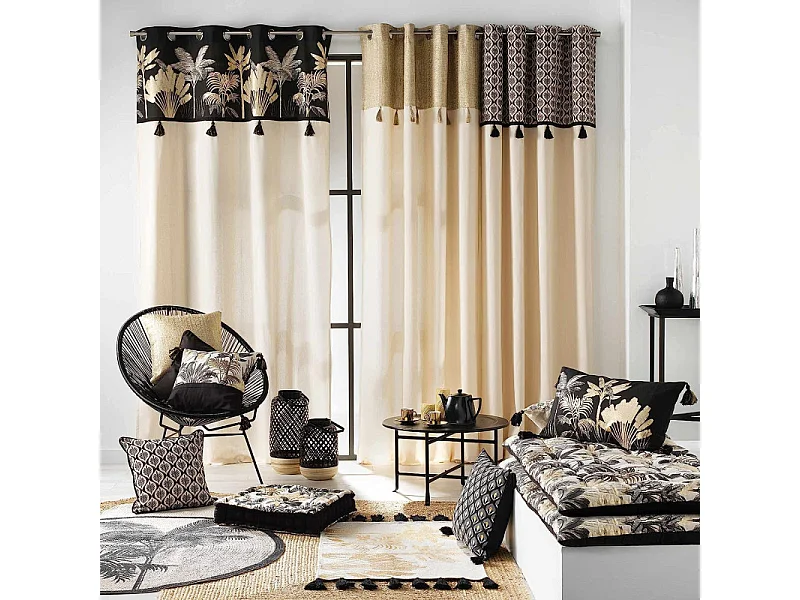 Cortina de decoración con estilo dorado 140 x 240 cm