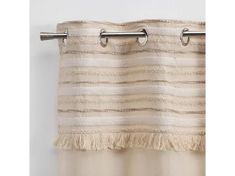 Rideau à Œillets Tissé "Atlas" 140x240cm Naturel
