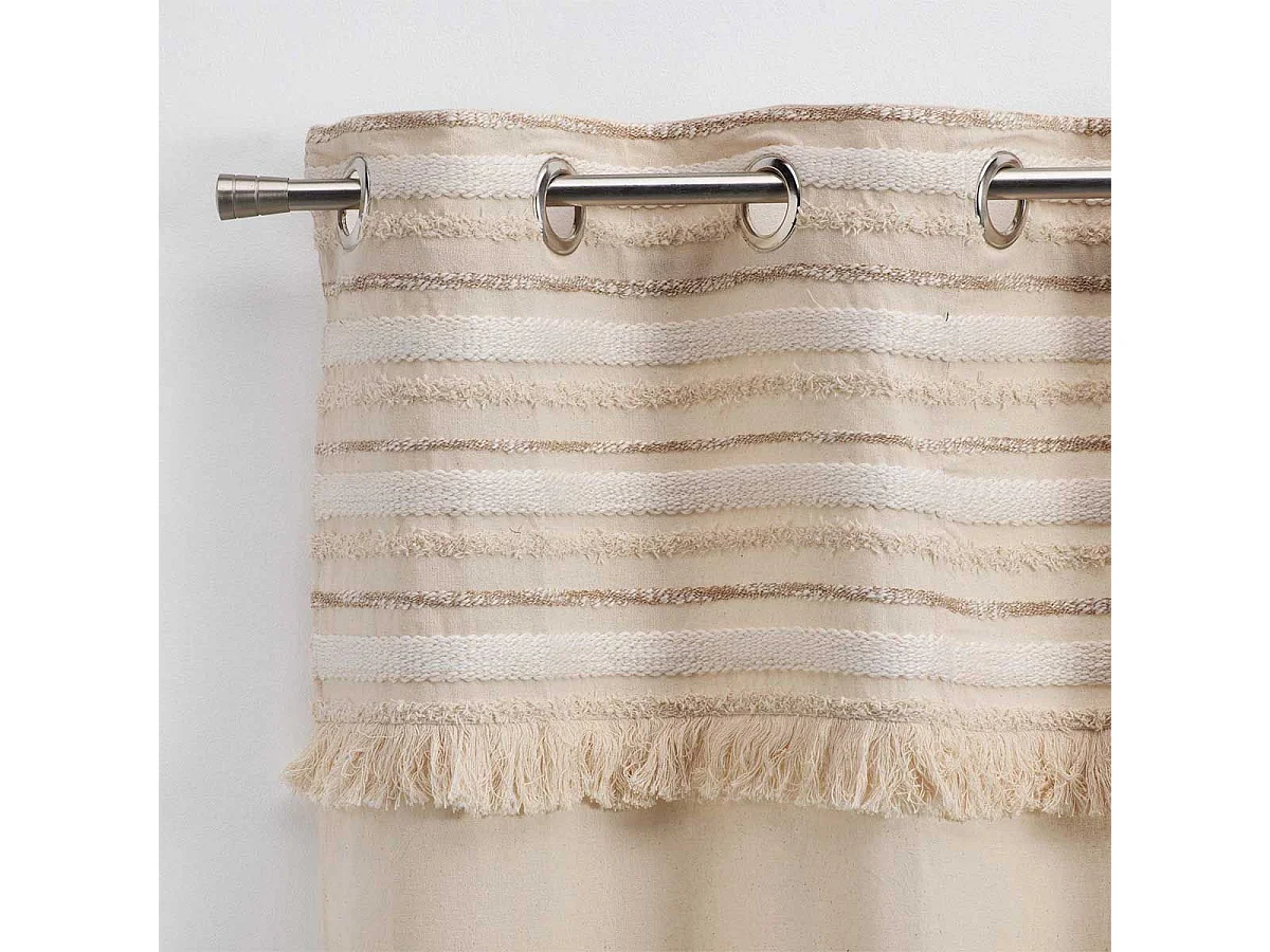 Rideau à Œillets Tissé "Atlas" 140x240cm Naturel