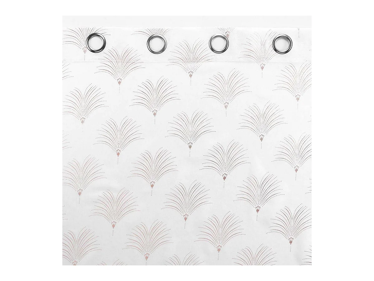 Rideau Voilage à Œillets Imprimé Métallisé "Arcadie" 140x240cm Blanc