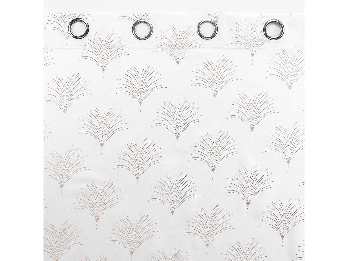 Rideau Voilage à Œillets Imprimé Métallisé "Arcadie" 140x240cm Blanc