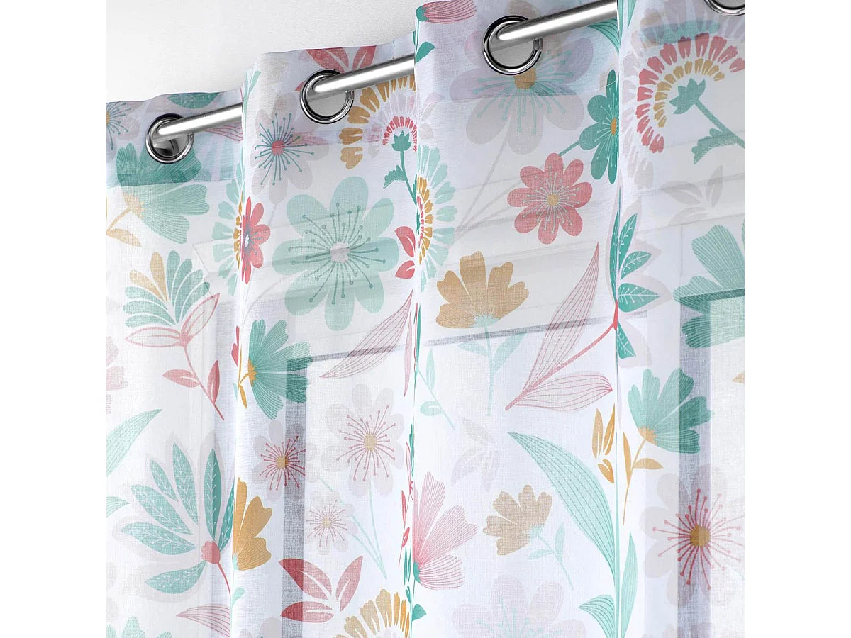 Rideau Voilage à Œillets Imprimé "Indiana" 140x240cm Multicolore