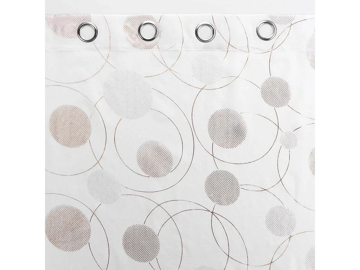 Rideau Voilage à Œillets Imprimé Métallisé "Oliane" 140x240cm Blanc