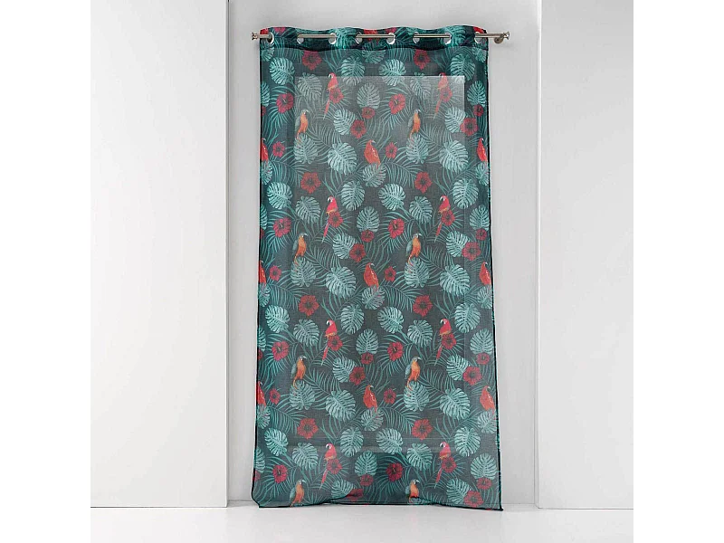 Rideau Voilage à Œillets Imprimé "Caracas" 140x240cm Bleu