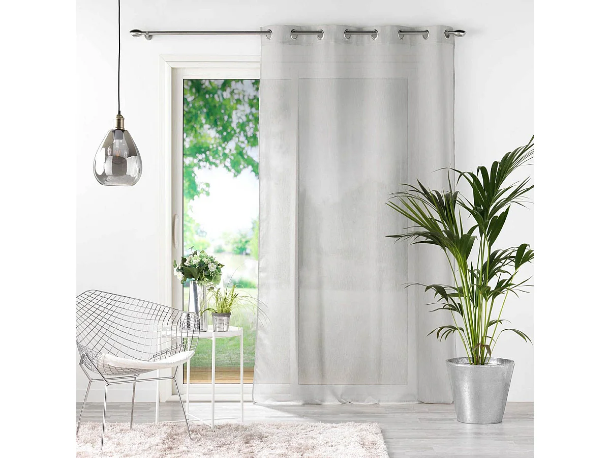 Rideau Voilage à Œillets "Selena" 140x240cm Gris