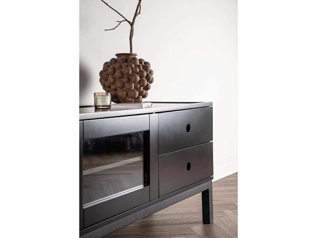 Meuble TV en médium noir Alcoa