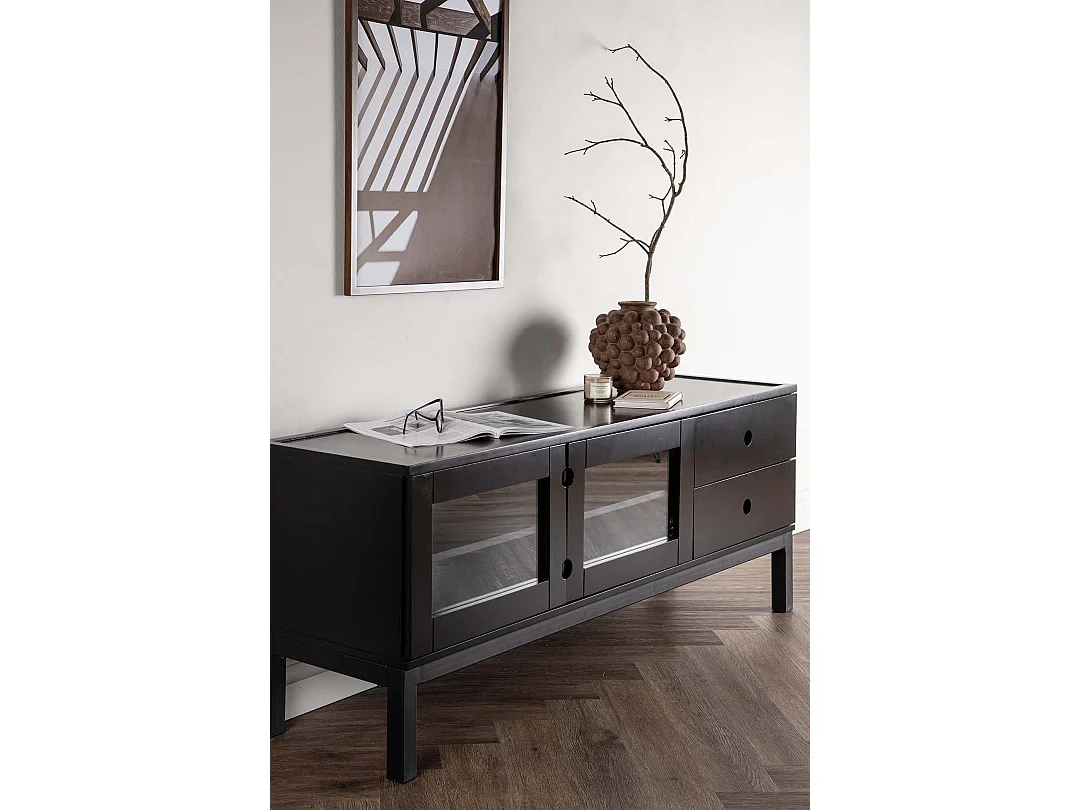 Meuble TV en médium noir Alcoa