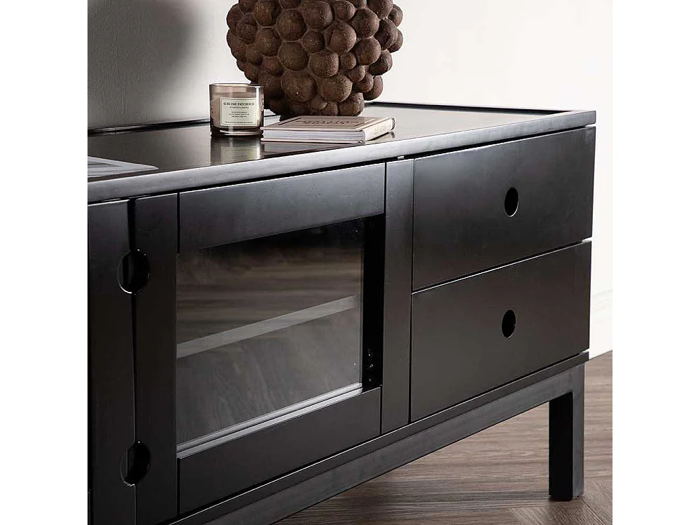 Meuble TV en médium noir Alcoa