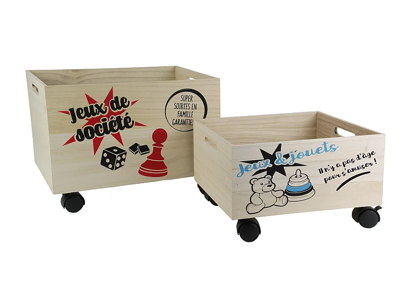 Cagette De Rangement Roulette Jeux X2