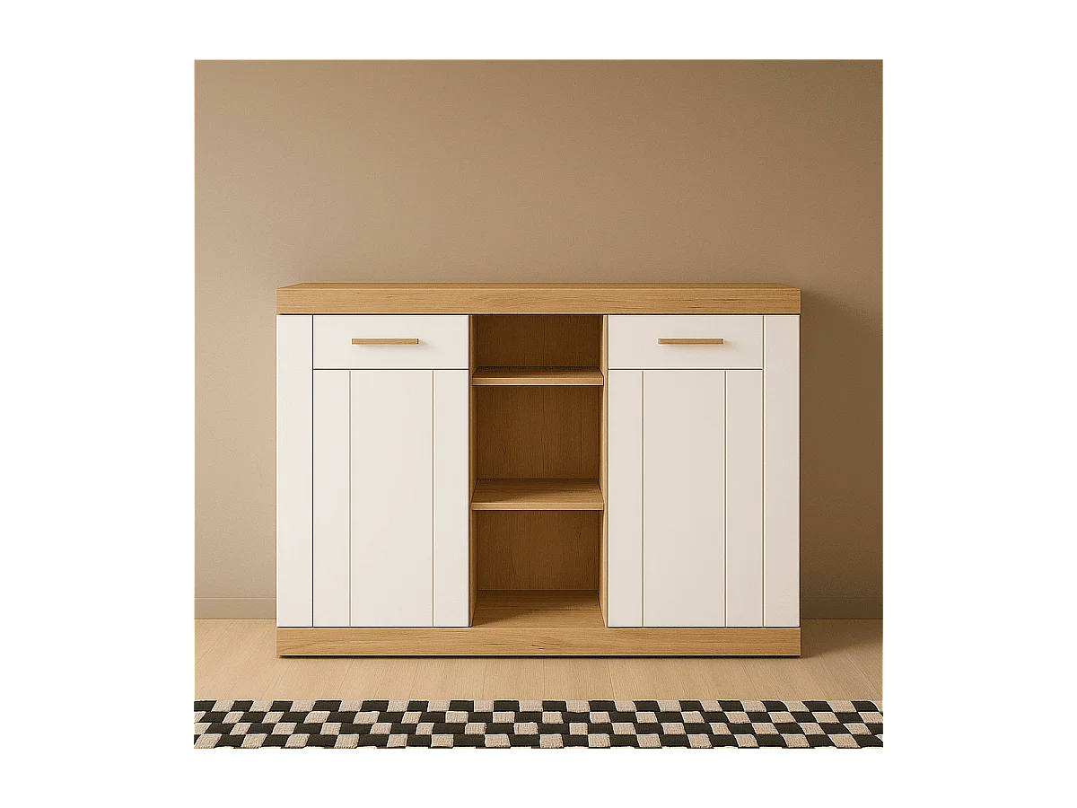 Buffet haut 2 portes et 3 niches H131 cm - LAREDO