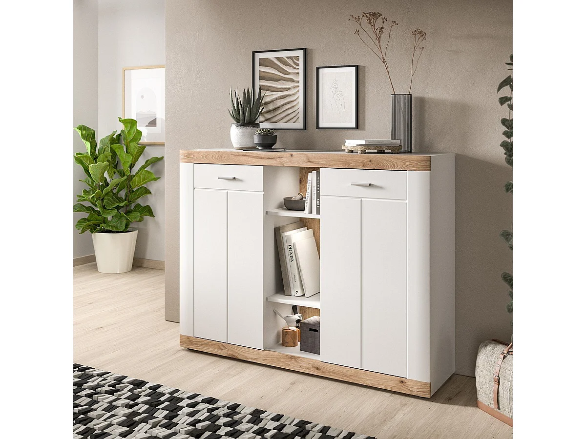 Buffet haut 2 portes et 3 niches H131 cm - LAREDO