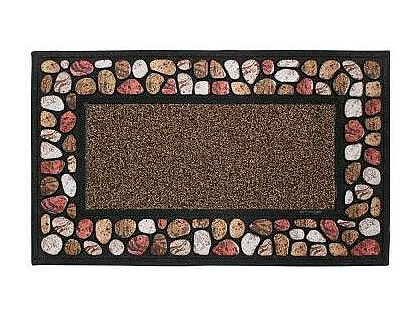 Tapis d'Entrée Imprimé "Cailloux" 45x75cm Naturel