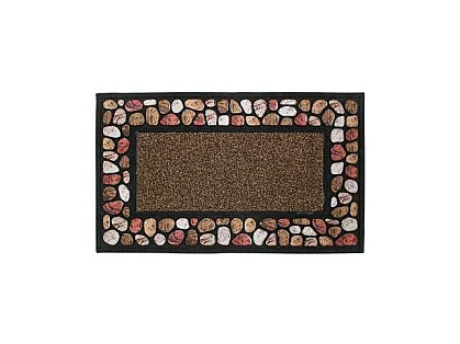 Tapis d'Entrée Imprimé "Cailloux" 45x75cm Naturel