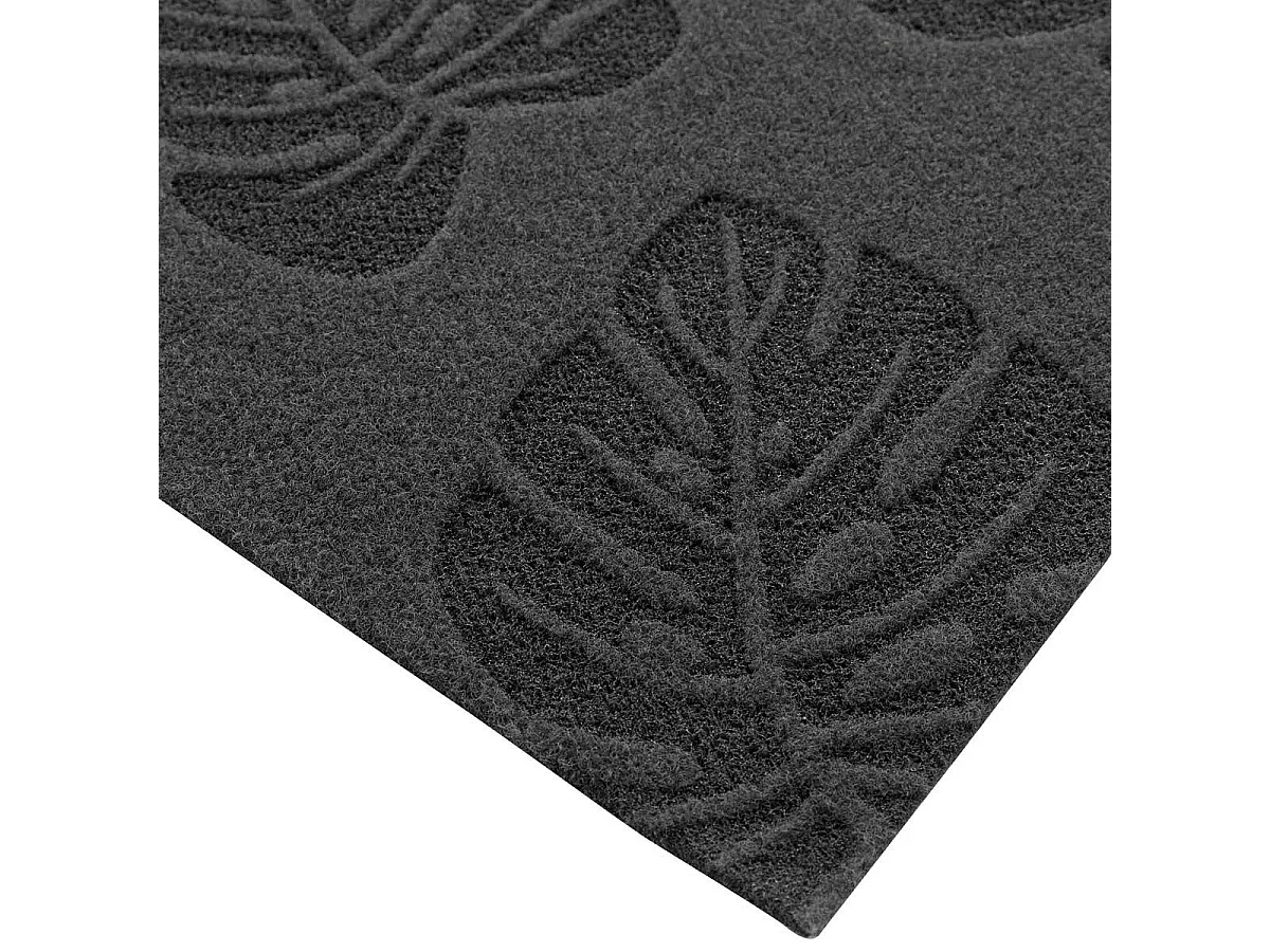 Tapis d'Entrée à Motifs "Palmeraie" 45x75cm Noir