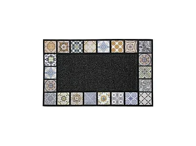 Tapis d'Entrée Imprimé "Ceramiko" 45x75cm Gris