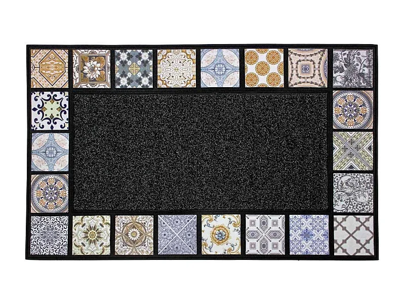Tapis d'Entrée Imprimé "Ceramiko" 45x75cm Gris