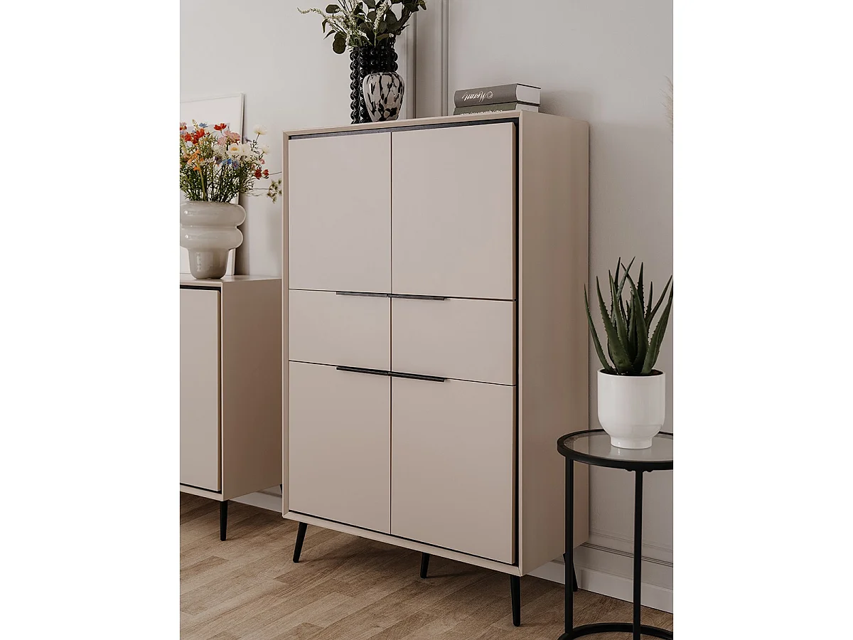 Buffet Haut 4 Portes et  2 Tiroirs H140 cm - ARONA