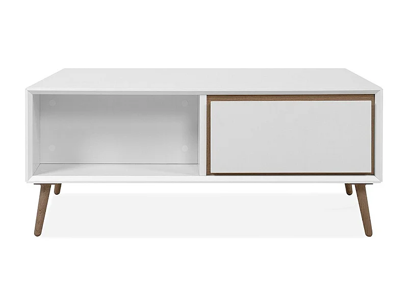 Table Basse 2 Tiroirs et Niches L94 cm - ARONA