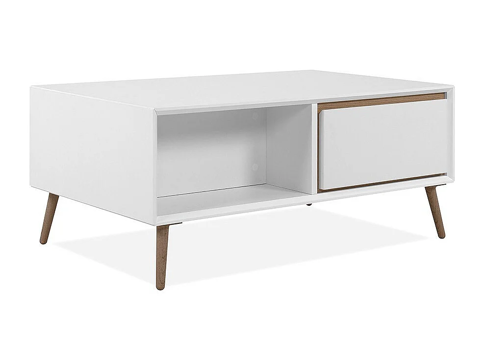 Table Basse 2 Tiroirs et Niches L94 cm - ARONA