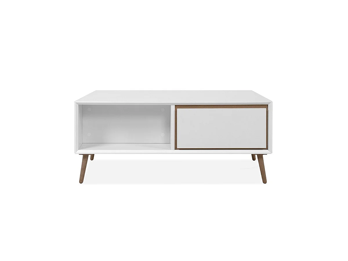 Mesa Baixa 2 Gavetas e Nichos L94 cm - ARONA