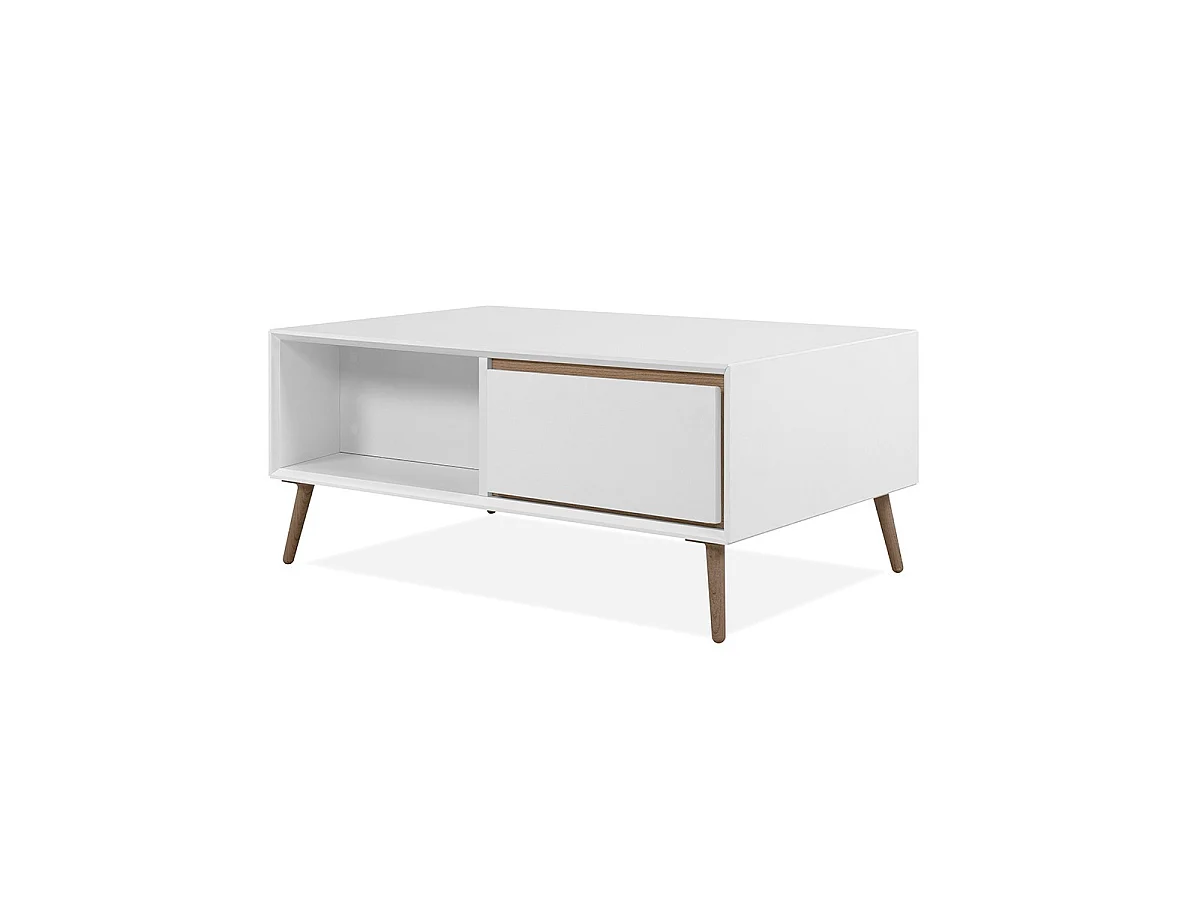Mesa Baixa 2 Gavetas e Nichos L94 cm - ARONA