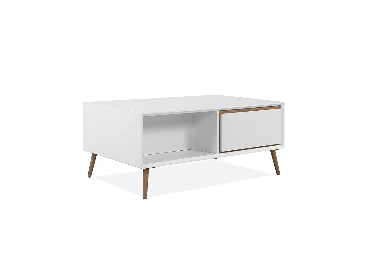 Mesa Baixa 2 Gavetas e Nichos L94 cm - ARONA