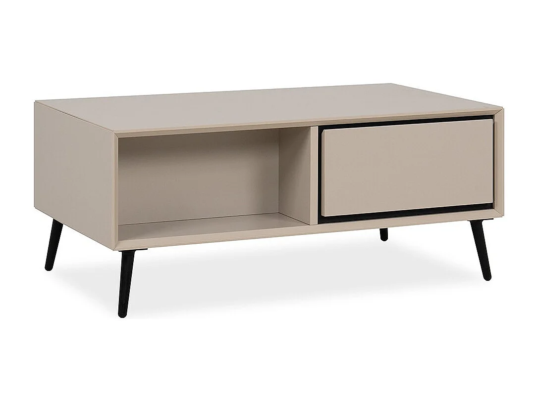 Table Basse 2 Tiroirs et Niches L94 cm - ARONA