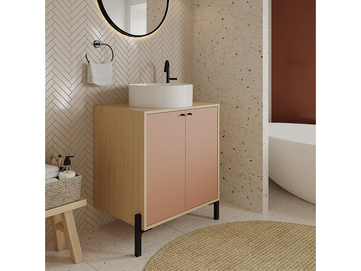 Mueble bajo lavabo 2 puertas L69,2 cm - ELISA