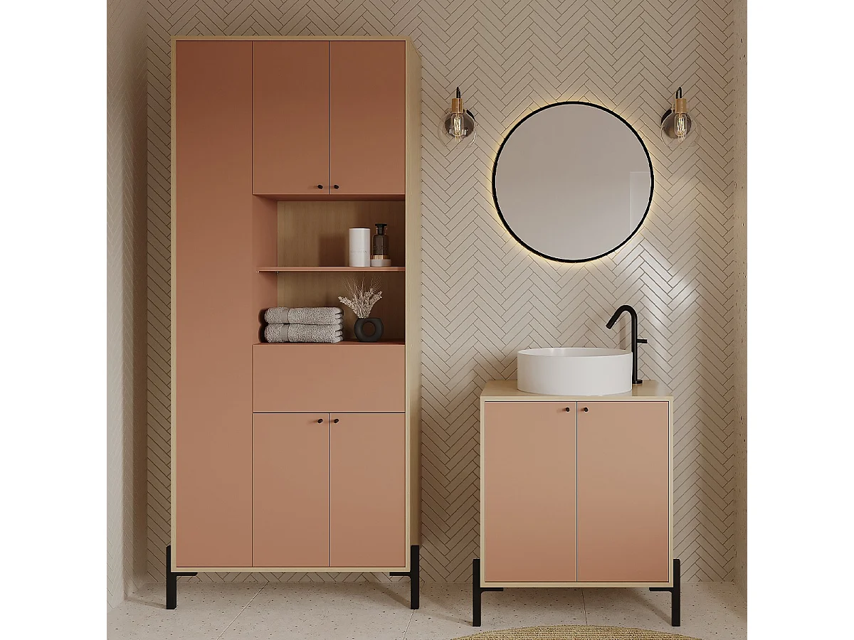 Mueble bajo lavabo 2 puertas L69,2 cm - ELISA