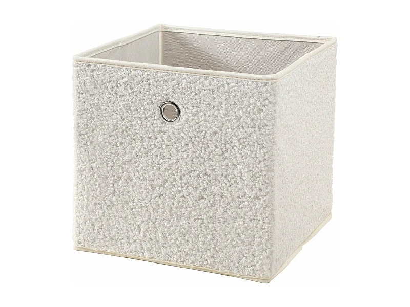 Cube pliable tissu bouclette écru - H27 cm