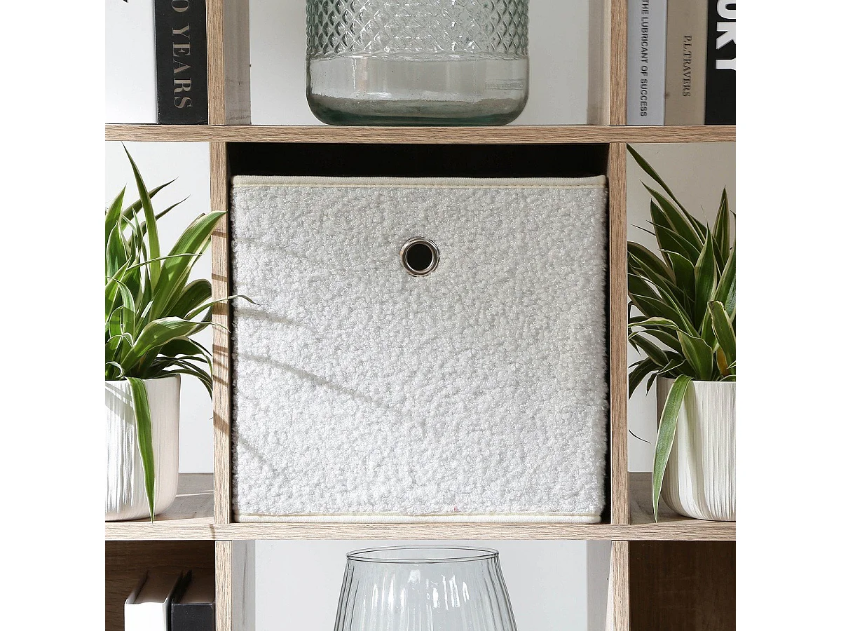 Cube pliable tissu bouclette écru - H27 cm