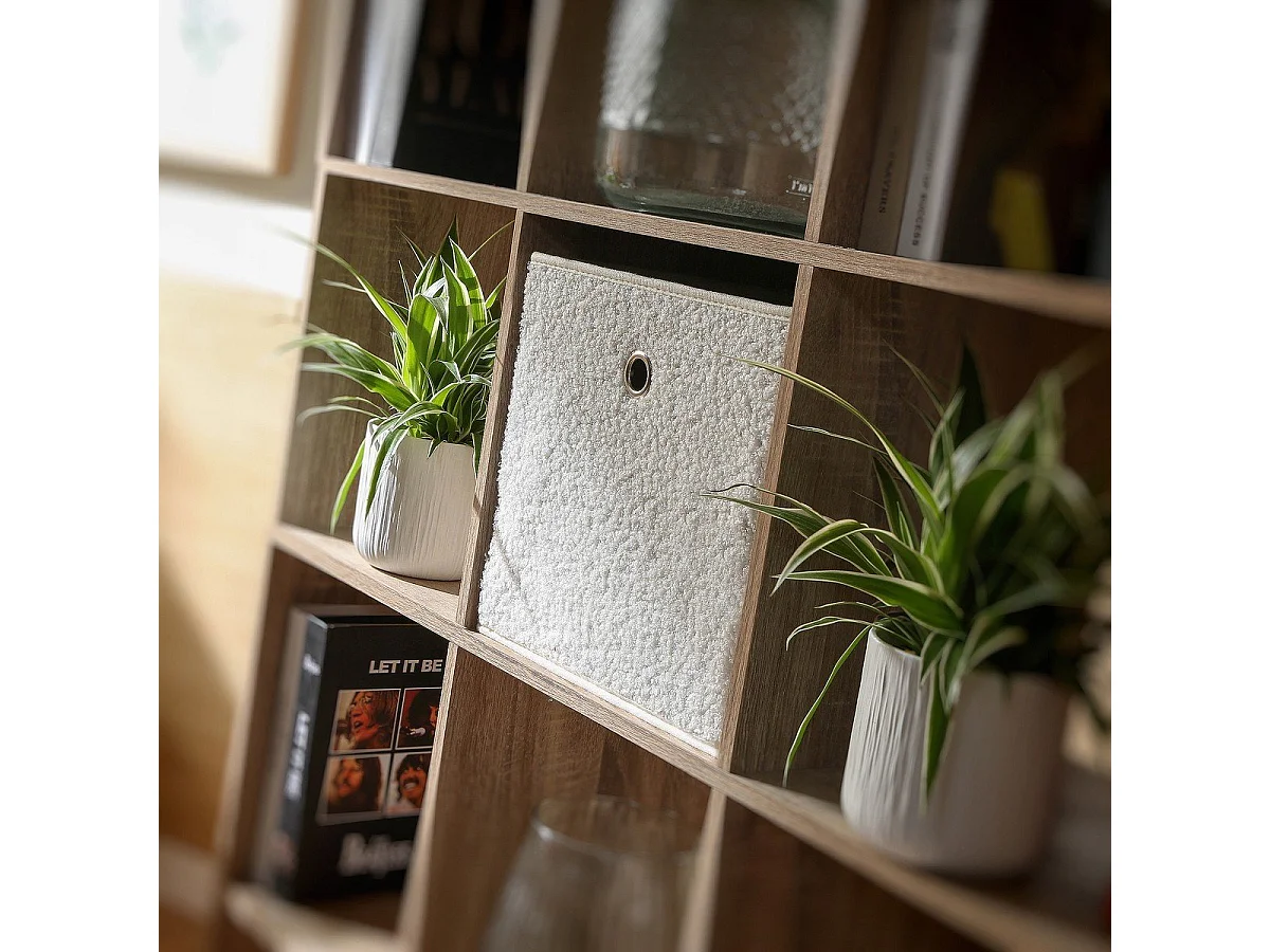 Cube pliable tissu bouclette écru - H27 cm