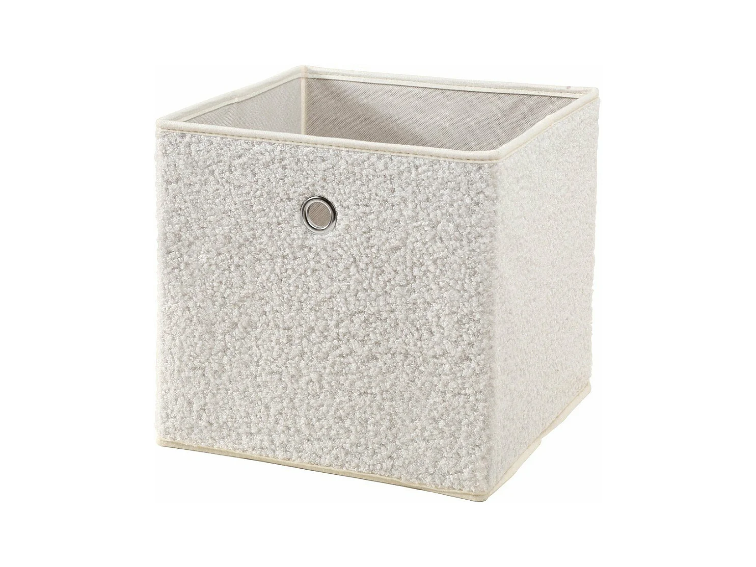 Cube pliable tissu bouclette écru - H27 cm