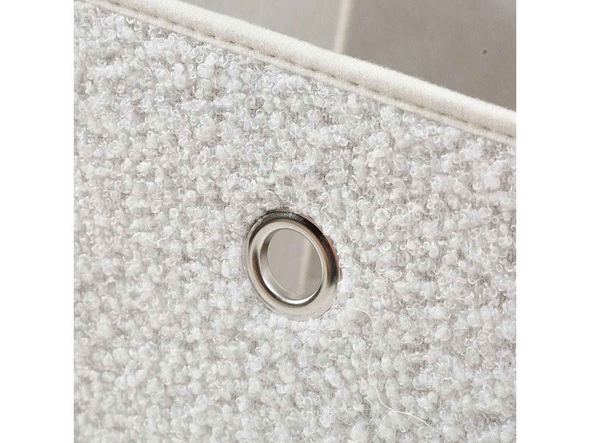 Cube pliable tissu bouclette écru - H27 cm