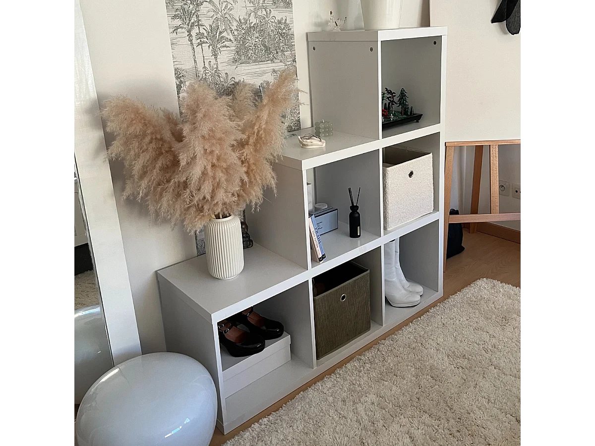 Cube pliable tissu bouclette écru - H27 cm