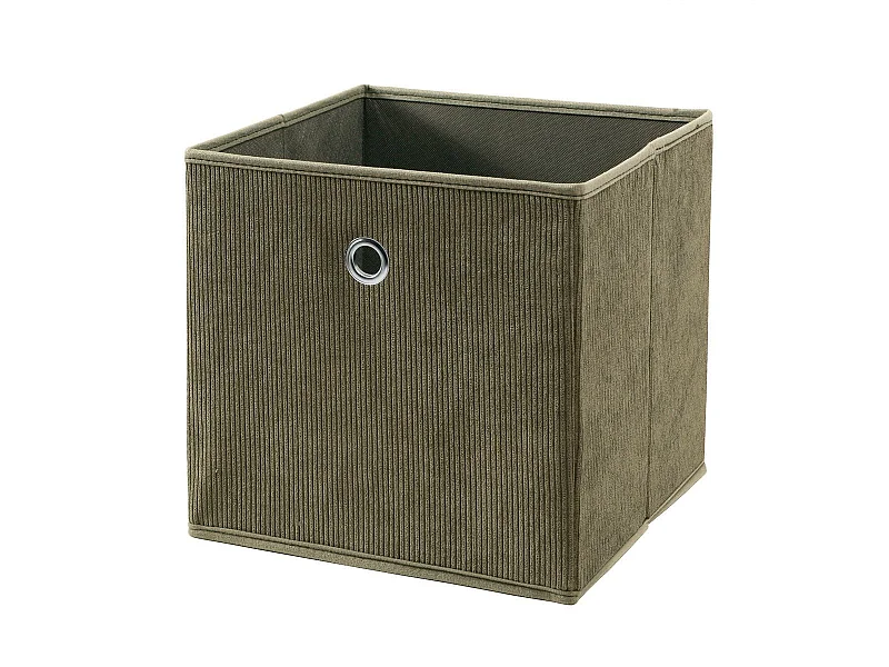 Cube pliable tissu velours côtelé kaki - H27 cm