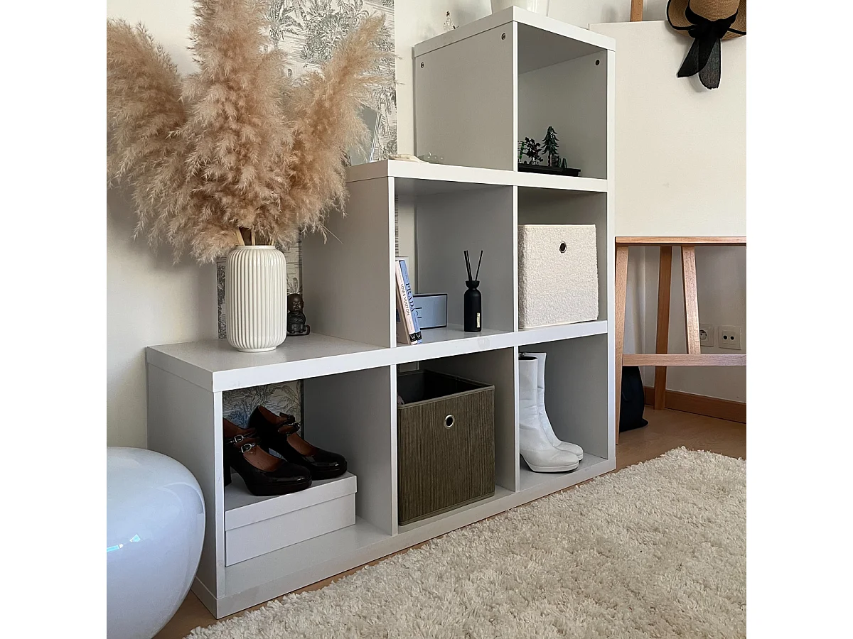 Faltbarer Würfel aus Kordstoff in Khaki - H27 cm