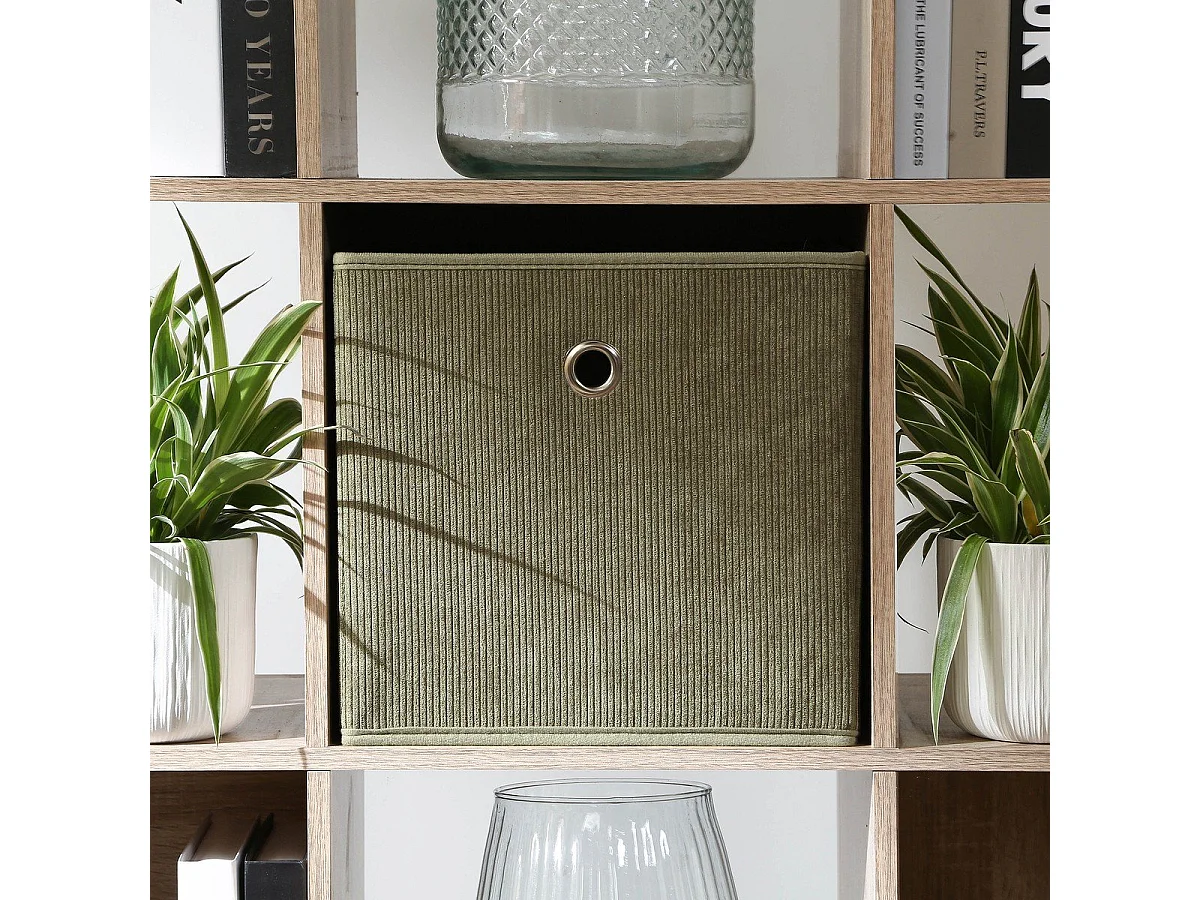 Cube pliable tissu velours côtelé kaki - H27 cm