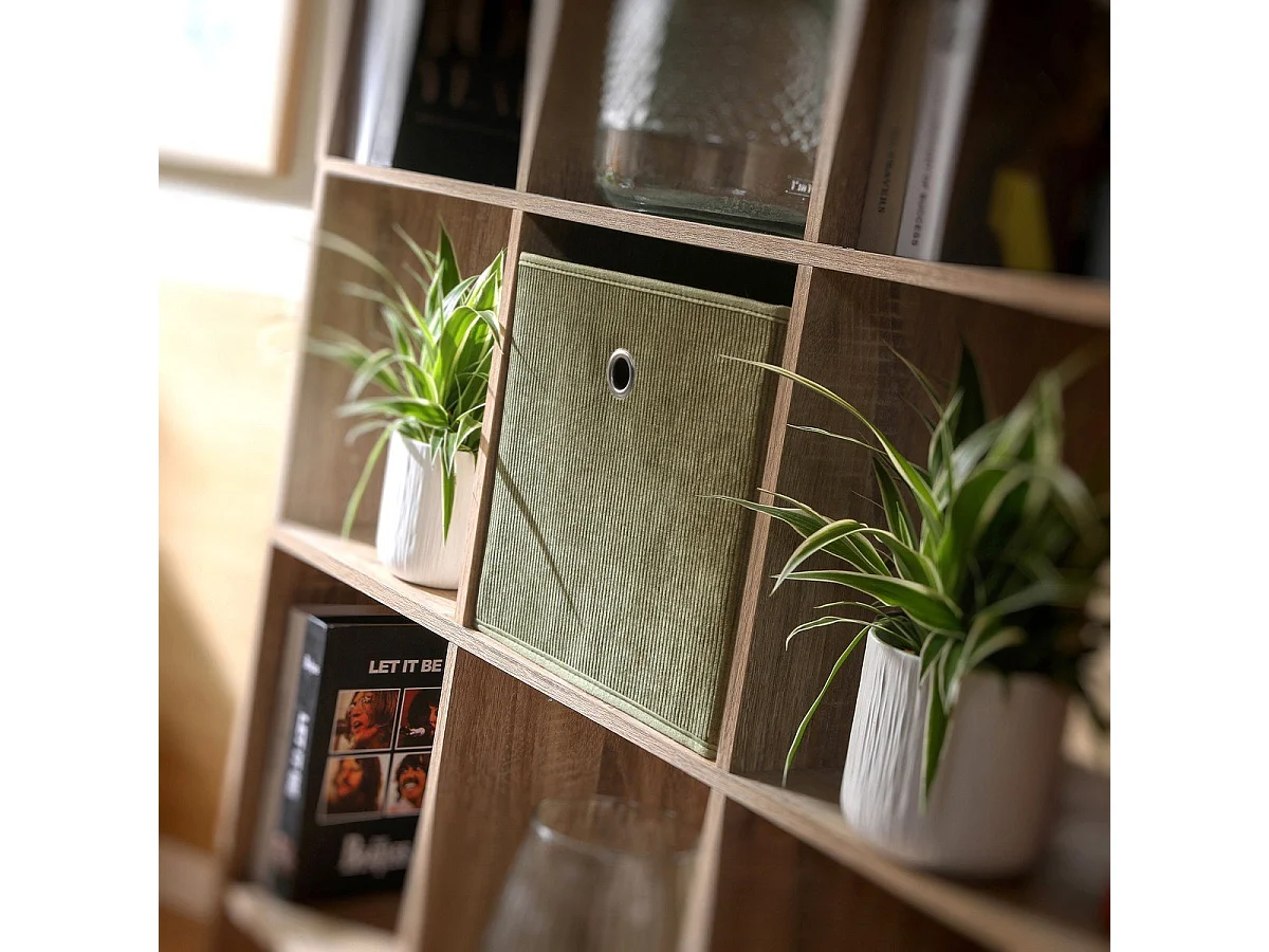 Cube pliable tissu velours côtelé kaki - H27 cm