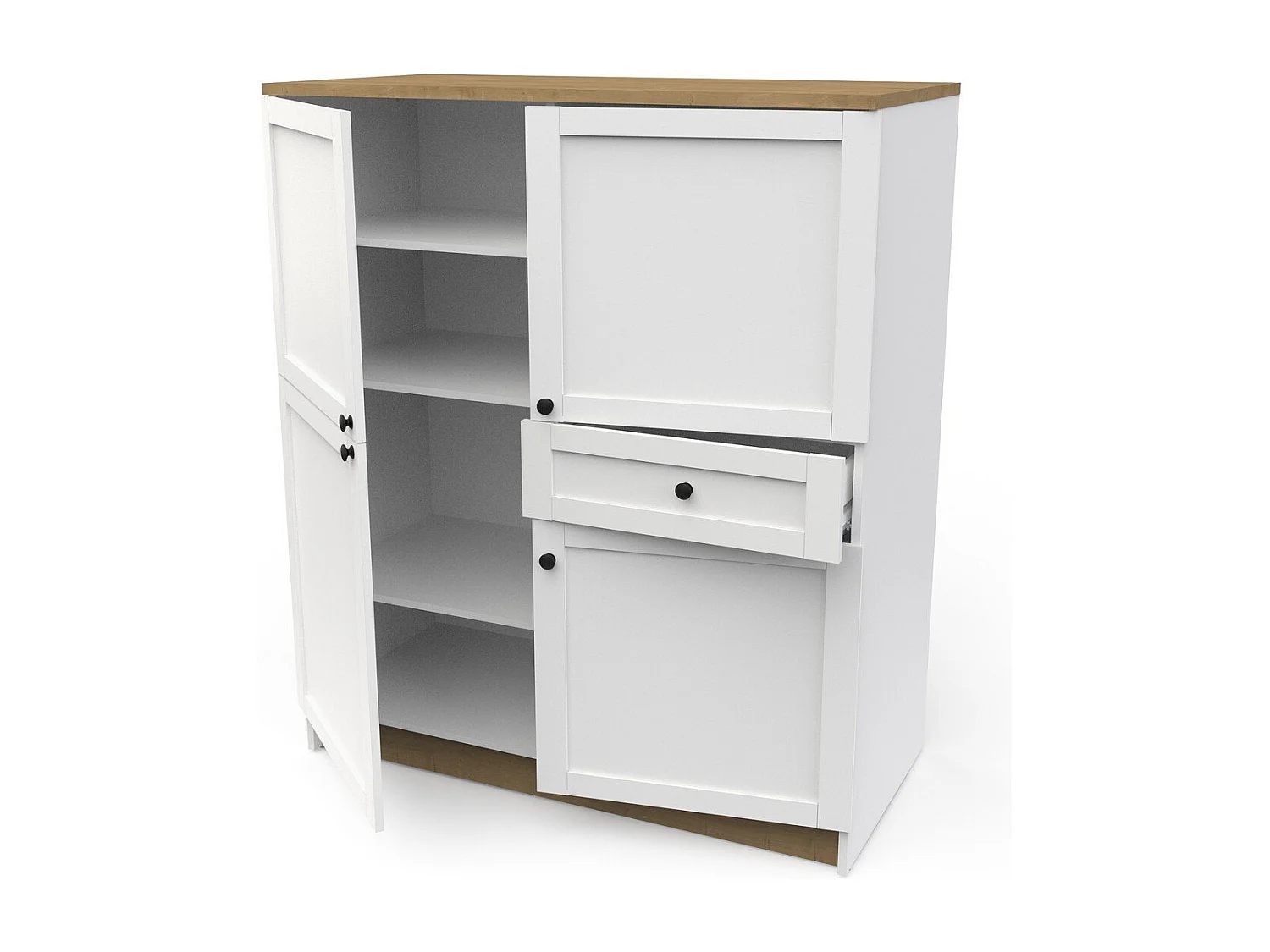 Hochschrank 4 Türen und 1 Schublade B120,2 cm – COTTAGE